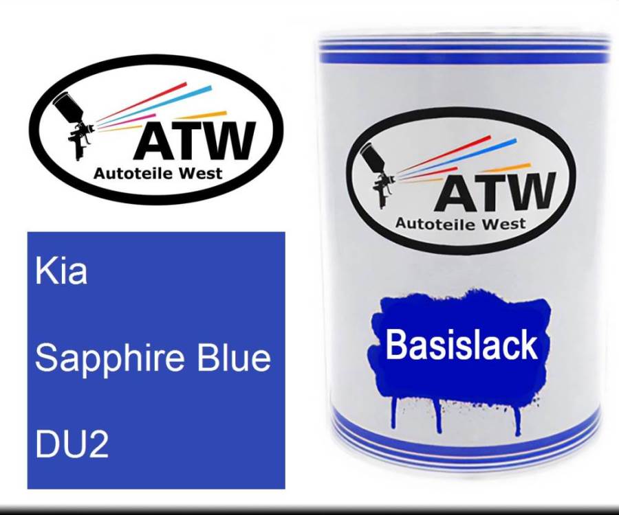 Kia, Sapphire Blue, DU2: 500ml Lackdose, von ATW Autoteile West.